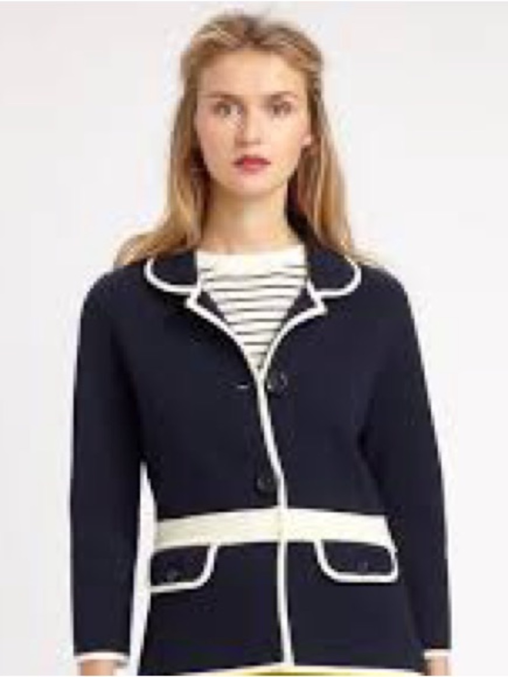 Classic KATE SPADE  Knit Jacket  Navy Cream